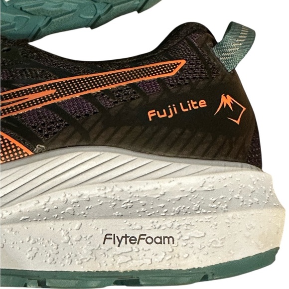 ASICS FujiLite 3 Trail Running Shoes Men’s 11.5 FlyteFoam Black Orange Purple - Picture 4 of 15